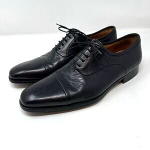 Magnanni Federico Toe Cap Black Leather Oxford Shoes Mens 10.5 Old Money Work